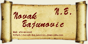 Novak Bajunović vizit kartica